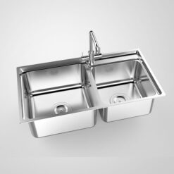 Chậu rửa liền khối Inox Sơn Hà 2 hộc - S80