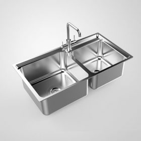 Chậu rửa liền khối Inox Sơn Hà 2 hộc - S80