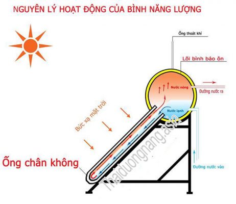 Nguyên lý hoạt động của bình năng lượng mặt trời Thái Dương Năng dùng ống chân không