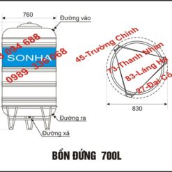 Bồn nước Sơn Hà Đứng SHD700