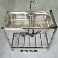 Bộ sản phẩm Chậu rửa bát đôi 2 hố 1 vòi - có chân