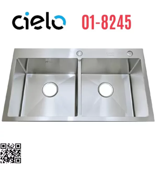 Chậu Rửa Bát Đúc Cielo CE01-8245 Âm 2 hố cân
