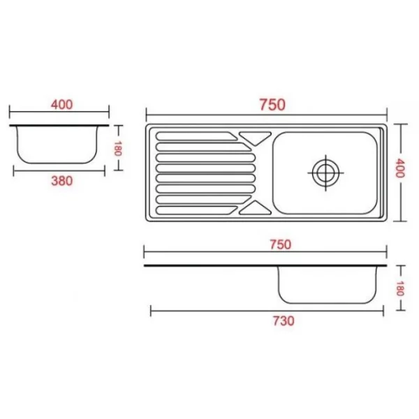 Chậu rửa inox Sơn Hà S79S - Hình ảnh 2