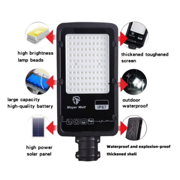 Đèn Công trình cao áp Năng lượng mặt trời 80W - Hình ảnh 3