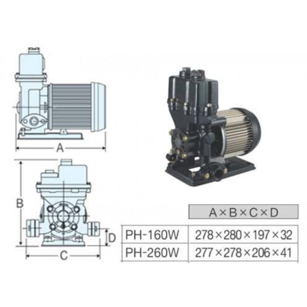 Máy bơm nước chân không Hanil PH 260W - Hình ảnh 3