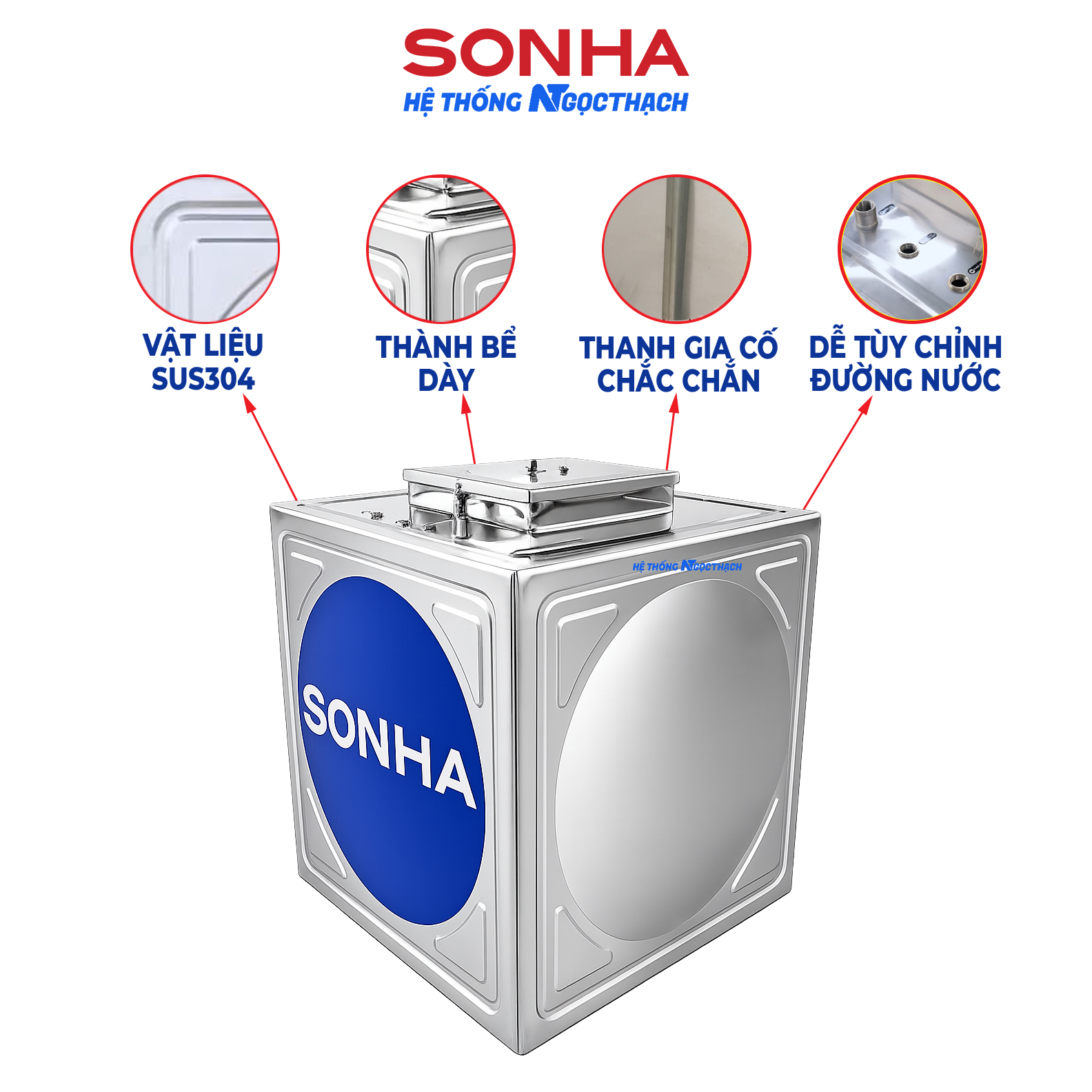 Bể ngầm inox Sơn Hà 2000L - Hình ảnh 6