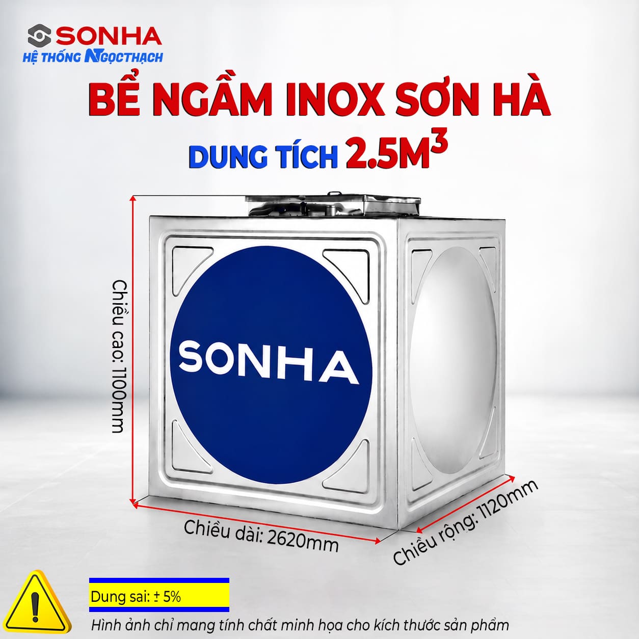 Bể ngầm inox Sơn Hà 2500L - Hình ảnh 5