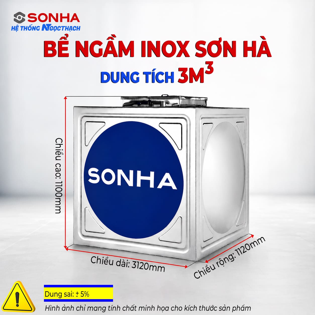 Bể ngầm inox Sơn Hà 3000L - Hình ảnh 6