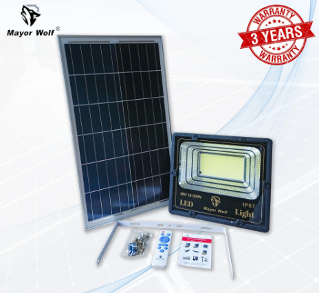 Đèn pha năng lượng mặt trời 300W Mayor Wolf - Đổi màu